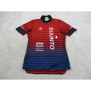 Castelli Cycling Jersey Womens Small Red Blue Short Sleeve Full Zip Lightweight